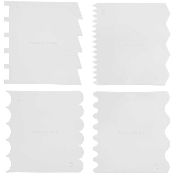 Effect Scraper 4pcs, rough patterns